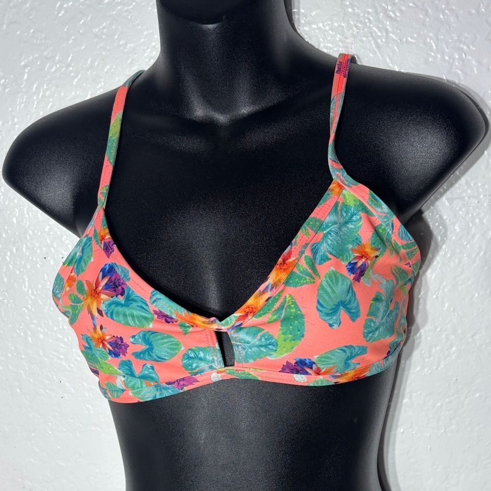 Jolyn women’s xl vent bikini‎ swim top strappy colorful floral vibrant tropical
